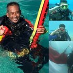 Rayakan HUT Kemerdekaan Ke-76 Group Divers Indonesia Kibarkan Merah Putih di Bawah Laut Samalona